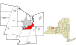 Monroe County New York incorporated and unincorporated areas Brighton highlighted